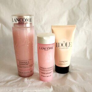 Lancome Tonique Confort Toner 4.2 oz plus sample size toner and Idole cream